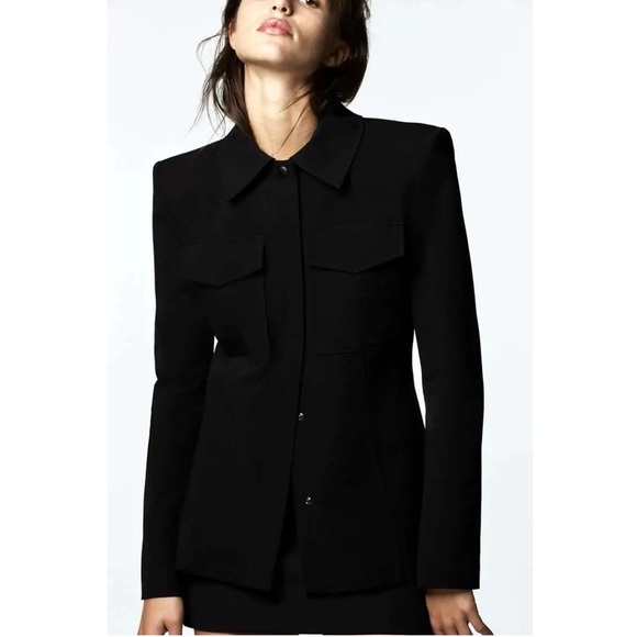 ZARA SHOULDER PAD JACKET LIMITED EDITION M BLACK - Picture 2 of 10